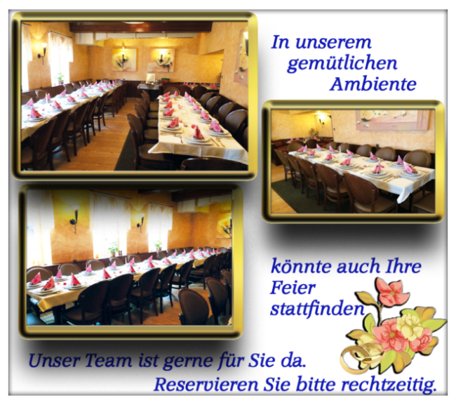 Hinweis für Feiern