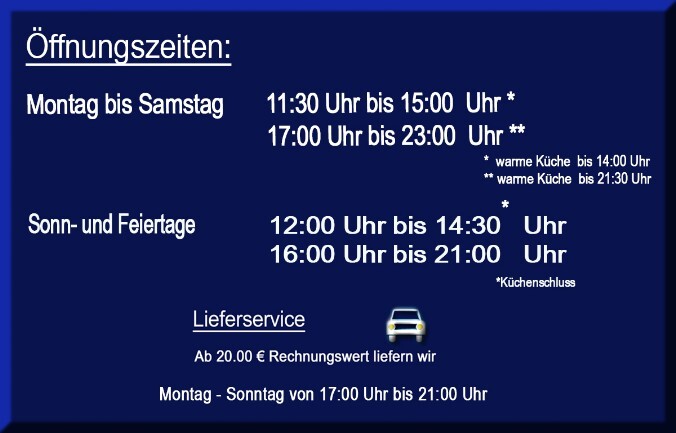 Öffnungszeiten Öffnungszeiten Restaurant Elena